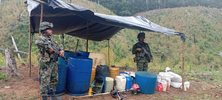 Ejército destruye seis laboratorios de pasta base de coca en el sur de Córdoba y Antioquia